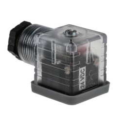 5 pcs - RS PRO 3P+E DIN 43650 A, Female Solenoid Valve Connector, with Indicator Light, 24 V dc Voltage