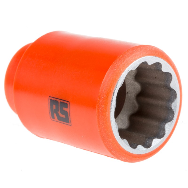 1 pcs - ITL Insulated Tools Ltd 1/2 in Drive 24mm Insulated Standard Socket, 12 point, VDE/1000V, 54 mm Overall Length