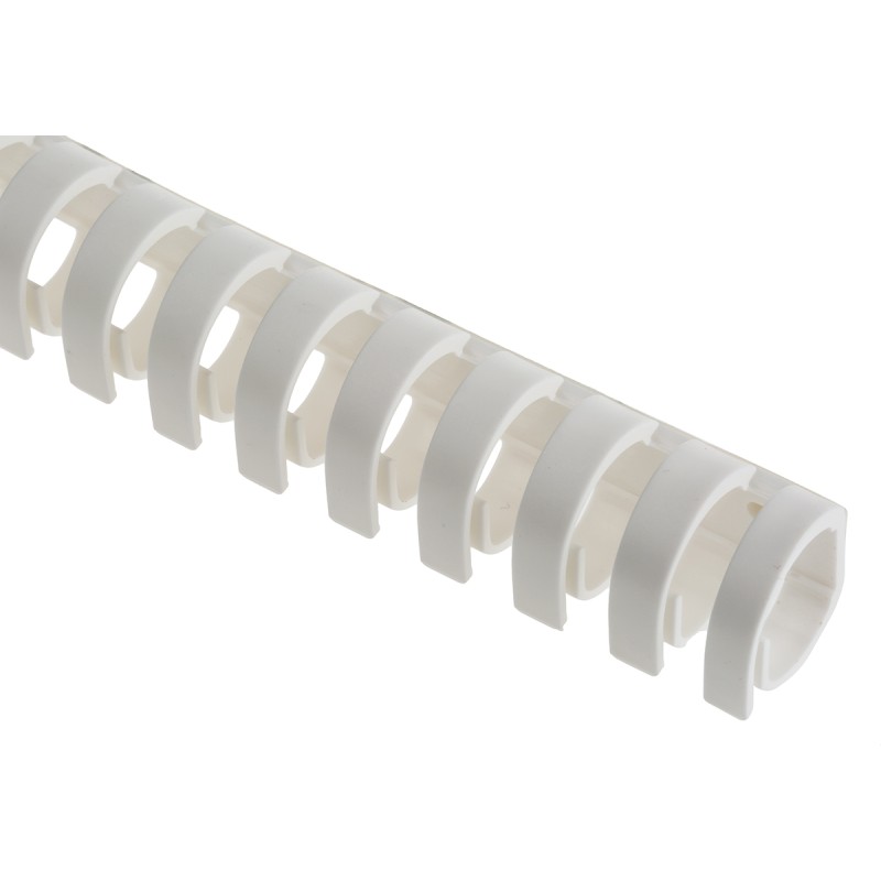 1 pcs - HellermannTyton HTC White Slotted Flexible Panel Trunking - Flexible Slot, W20 mm x D20mm, L0.5m, Plastic