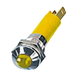 1 pcs - CML Innovative Technologies Yellow Panel Mount Indicator, 24V, 8mm Mounting Hole Size, Solder Tab Termination, IP67