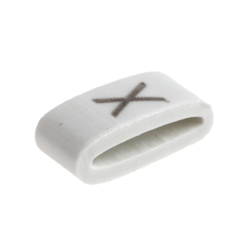 1 Bag of 100 - HellermannTyton HODS85 Slide On Cable Markers, Black on White, Pre-printed 'X', 1.8 - 6.3mm Cable