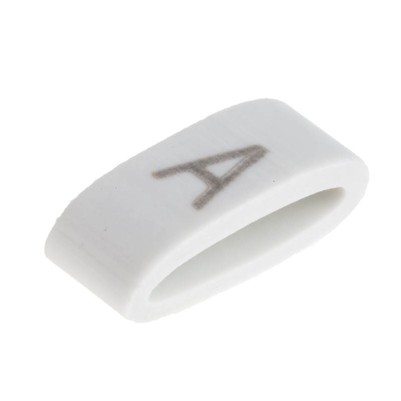 1 Bag of 100 - HellermannTyton HODS85 Slide On Cable Markers, Black on White, Pre-printed 'A', 1.8 - 6.3mm Cable