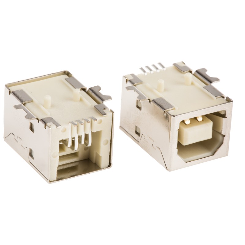 5 pcs - ASSMANN WSW Right Angle, SMT, Socket Type B 2.0 USB Connector