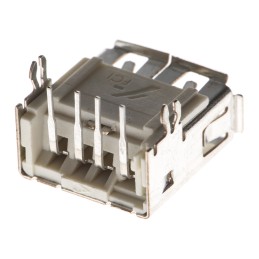 5 pcs - Amphenol ICC Right Angle, Through Hole, Socket Type A 2.0 USB Connector