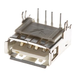 5 pcs - Amphenol ICC Right Angle, Through Hole, Socket Type A 2.0 USB Connector
