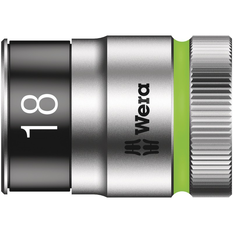 1 pcs - Wera 1/2 in Drive 18mm Standard Socket, 6 point, 37 mm Overall Length