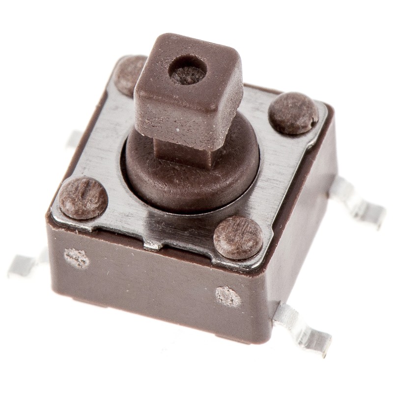 10 pcs - Brown Button Tactile Switch, SPST 50 mA @ 12 V dc 4mm