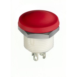 1 pcs - APEM IX Series Push Button Switch, Momentary, Panel Mount, 12mm Cutout, SPST, Red LED, 28V dc, IP67, IP69K