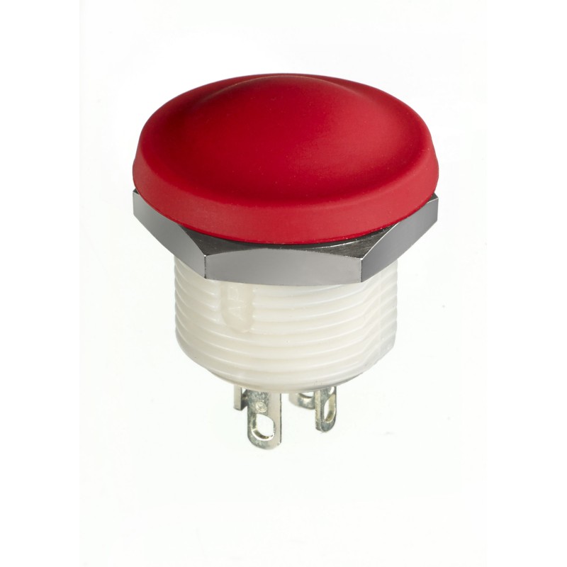 1 pcs - APEM IX Series Push Button Switch, Momentary, Panel Mount, 12mm Cutout, SPST, Red LED, 28V dc, IP67, IP69K