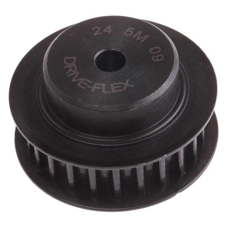 1 pcs - RS PRO Timing Belt Pulley, Steel 9mm Belt Width x 5mm Pitch, 24 Tooth