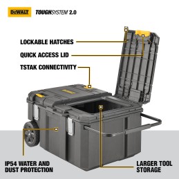 1 pcs - DeWALT Polypropylene Wheeled Tool Chest, 340mm x 666mm x 458mm