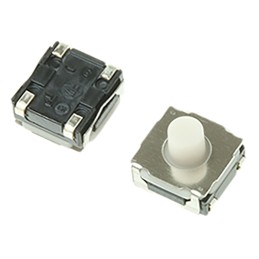 10 pcs - White Stem Tactile Switch, SPST 50 mA @ 12 V dc 5.1mm Surface Mount
