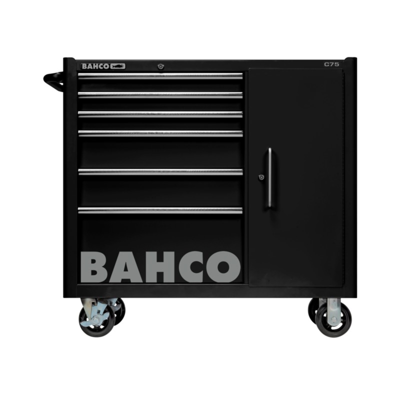 1 pcs - Bahco 6 drawer Stainless Steel Wheeled Tool Chest, 985mm x 1016mm x 501mm