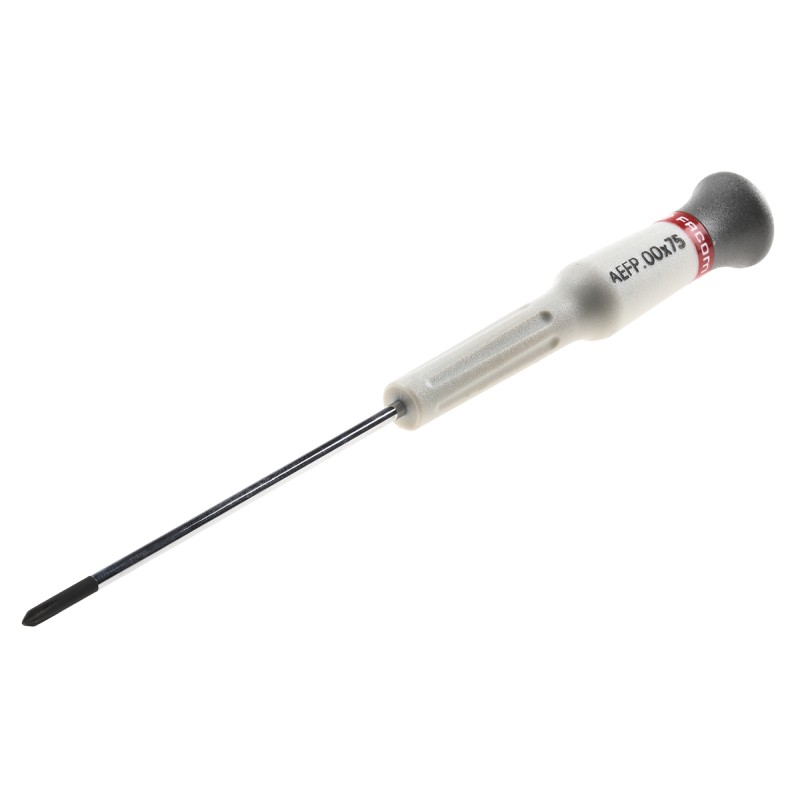 1 pcs - Facom Phillips Precision Screwdriver, PH00 Tip, 75 mm Blade, 157 mm Overall