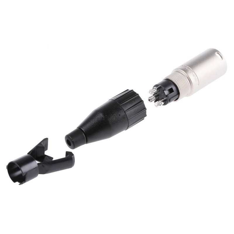 1 pcs - Amphenol Cable Mount XLR Connector, Male, 3 Way, Silver Plating