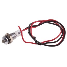 1 pcs - RS PRO White Panel Mount Indicator, 24V dc, 6mm Mounting Hole Size, Lead Wires Termination, IP67