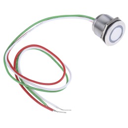 12 pcs - RS PRO Capacitive Switch Momentary NO,Illuminated, Green, IP68 Brass