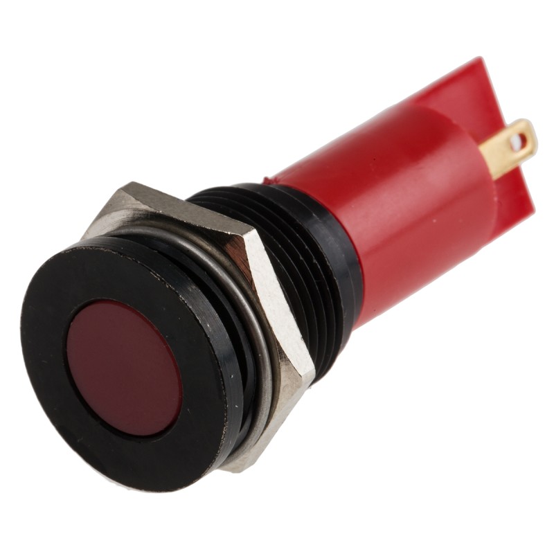 1 pcs - RS PRO Red Panel Mount Indicator, 16mm Mounting Hole Size, Solder Tab Termination