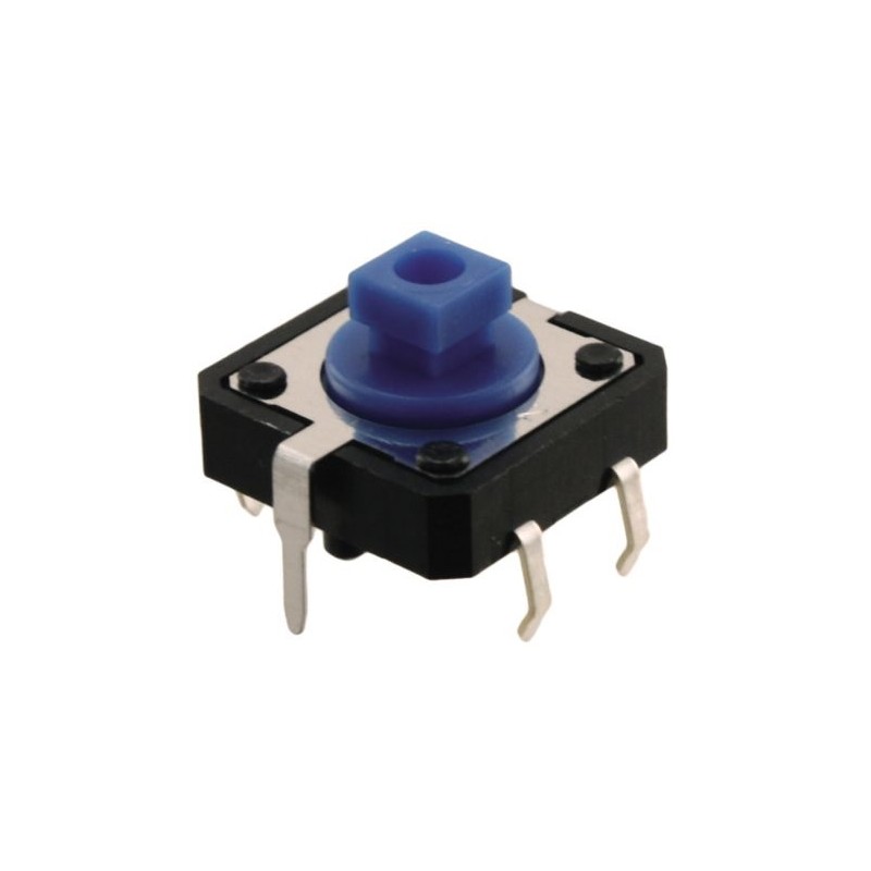10 pcs - IP00 Blue Plunger Tactile Switch, SPST 50 mA Through Hole