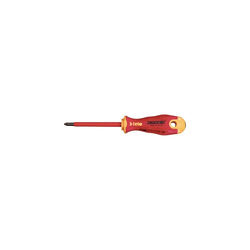 1 pcs - Felo Pozidriv Insulated Screwdriver, PZ2 Tip, VDE/1000V