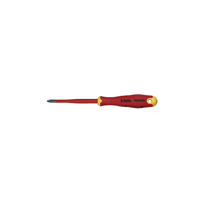 1 pcs - Felo Pozidriv Insulated Screwdriver, PZ2 Tip, VDE/1000V