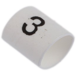 1 Bag of 100 - TE Connectivity Heat Shrink Cable Markers, White, Pre-printed '3', 1 - 3mm Cable