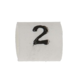 1 Bag of 100 - TE Connectivity Heat Shrink Cable Markers, White, Pre-printed '2', 1 - 3mm Cable