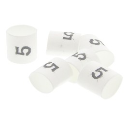 1 Bag of 100 - TE Connectivity Heat Shrink Cable Markers, White, Pre-printed '5', 1 - 3mm Cable