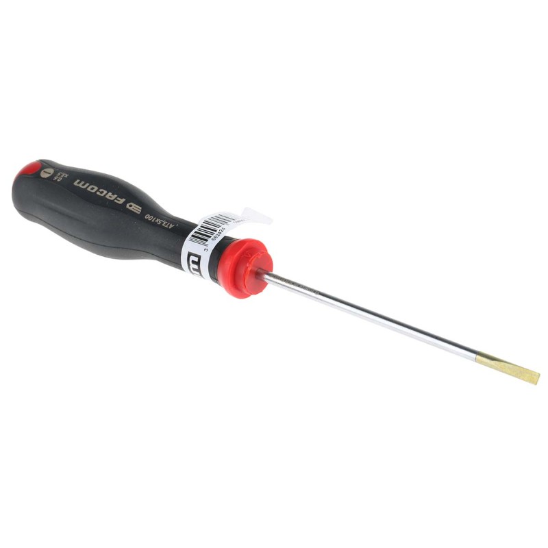 1 pcs - Facom Slotted Screwdriver, 3.5 x 0.6 mm Tip, 100 mm Blade, 203 mm Overall