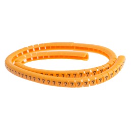 1 Reel of 100 - RS PRO Snap On Cable Markers, Black on Orange, Pre-printed '5', 4 - 5mm Cable
