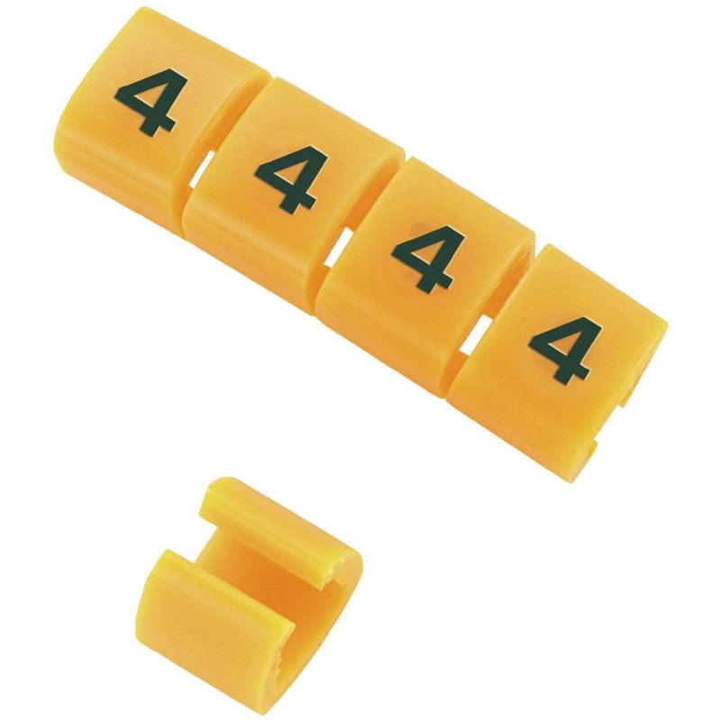 1 Reel of 100 - RS PRO Snap On Cable Markers, Black on Orange, Pre-printed 'O', 4 - 5mm Cable