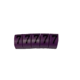 1 Bag of 250 - RS PRO Slide On Cable Marker, Black on Violet, Pre-printed '7', 3 - 4.2mm Cable