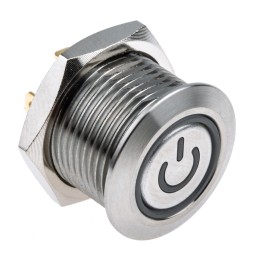 1 pcs - RS PRO Illuminated Push Button Switch, Momentary, Panel Mount, 16mm Cutout, SPST, Red LED, 36V dc, IP67