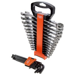 1 pcs - Bahco 103-Piece Metric 1/2 in, 1/4 in Deep Socket/Standard Socket/Spanner/Allen Key/Bit Set with Ratchet, 6 point, Hex