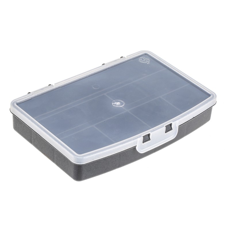 1 pcs - RS PRO 7 Cell Black PP Compartment Box, 30mm x 122mm x 175mm