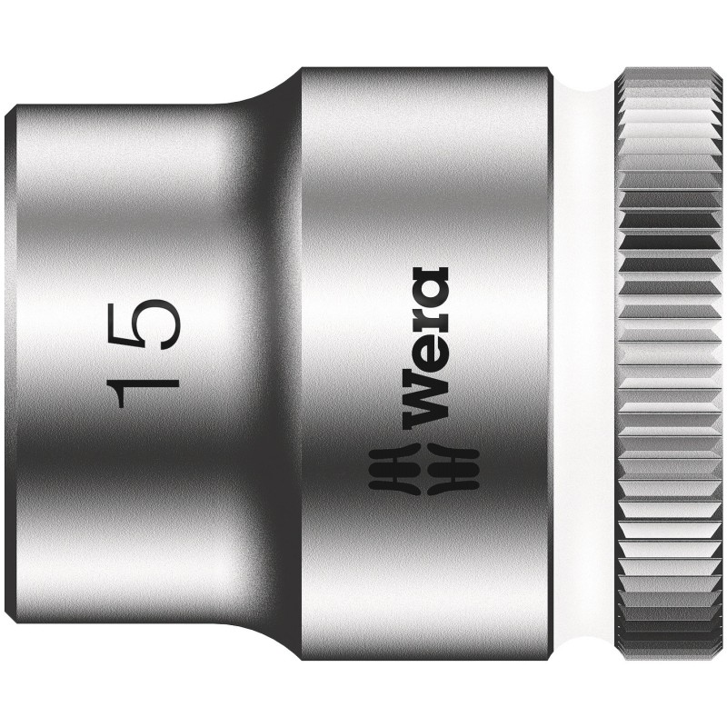 1 pcs - Wera 3/8 in Drive 15mm Standard Socket, 6 point, 29 mm Overall Length