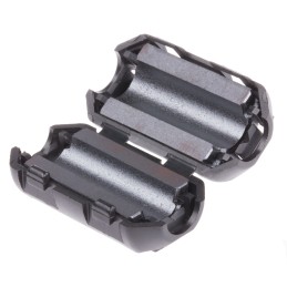 2 pcs - RS PRO Openable Ferrite Clamp, 17 x 30 x 15mm, For Computer Peripherals, Digital TV, Internal & External Power Cables,