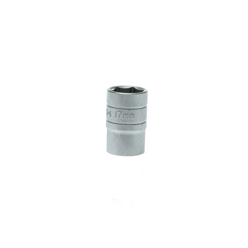 1 pcs - Teng Tools 1/2 in Drive 17mm Standard Socket, 6 point, 38 mm Overall Length