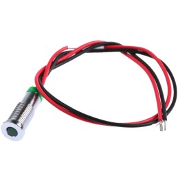 1 pcs - RS PRO Green Panel Mount Indicator, 2V dc, 6mm Mounting Hole Size, Lead Wires Termination, IP67