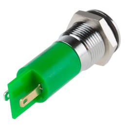 1 pcs - RS PRO Green Panel Mount Indicator, 110V ac, 14.5mm Mounting Hole Size, Solder Tab Termination, IP40