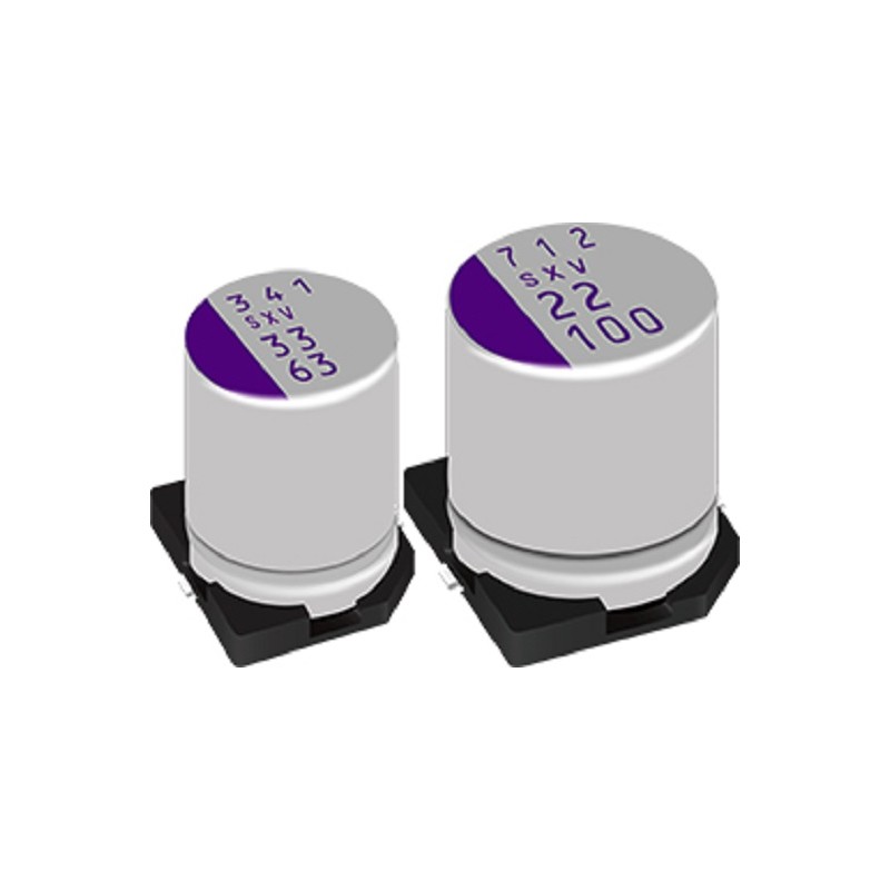 50 pcs - Panasonic 82μF Conductive Polymer Aluminium Solid Capacitor 72V dc, Surface Mount - 72SXV82M