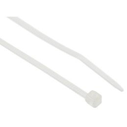 1 Bag of 100 - RS PRO Cable Tie, Sub Miniature, 71mm x 1.6 mm, White Nylon, Pk-100