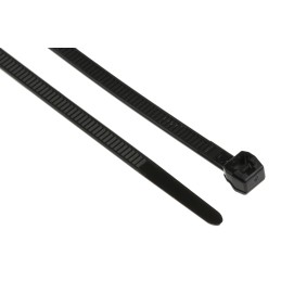 1 Bag of 100 - HellermannTyton Cable Tie, 200mm x 3.4 mm, Black Polyamide 6.6 (PA66), Pk-100