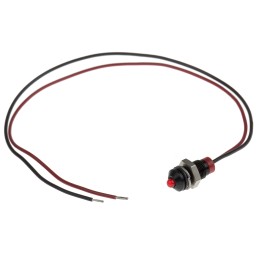 1 pcs - RS PRO Red Panel Mount Indicator, 2V dc, 6mm Mounting Hole Size, Lead Wires Termination, IP67