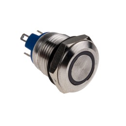 1 pcs - RS PRO Illuminated Push Button Switch, Momentary, Panel Mount, 12mm Cutout, SPST, Red LED, 12V ac/dc, IP65, IP67