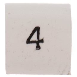 1 Bag of 100 - TE Connectivity Heat Shrink Cable Markers, White, Pre-printed '4', 2 - 6mm Cable