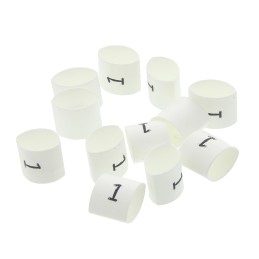 1 Bag of 100 - TE Connectivity Heat Shrink Cable Markers, White, Pre-printed '1', 2 - 6mm Cable