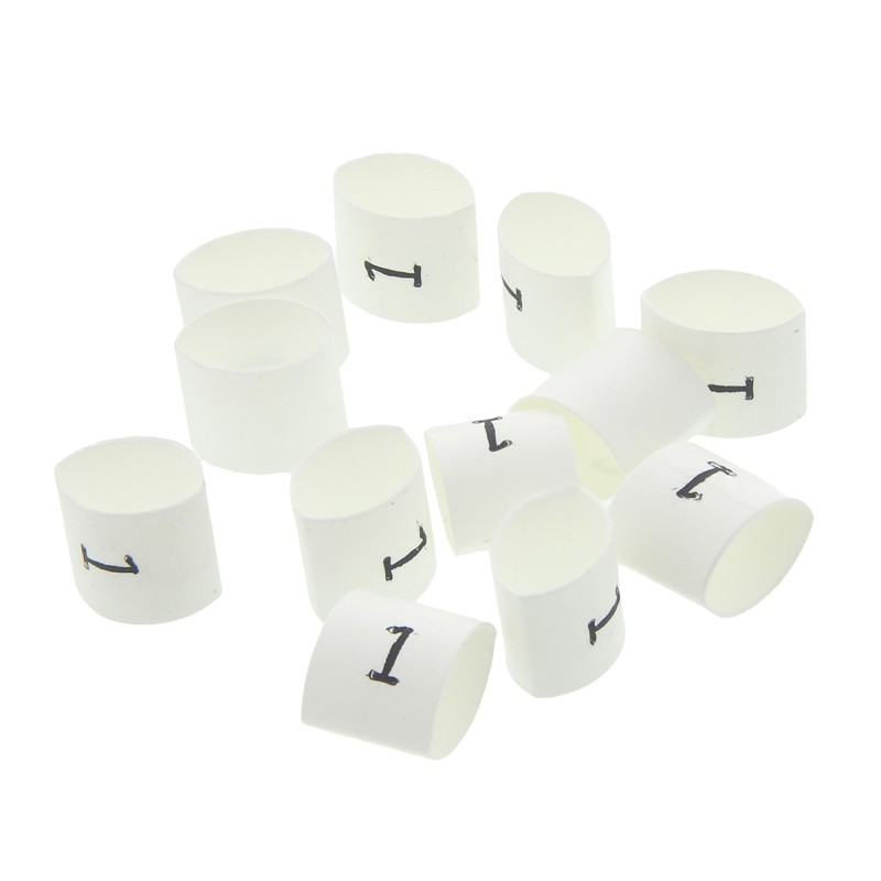 1 Bag of 100 - TE Connectivity Heat Shrink Cable Markers, White, Pre-printed '1', 2 - 6mm Cable