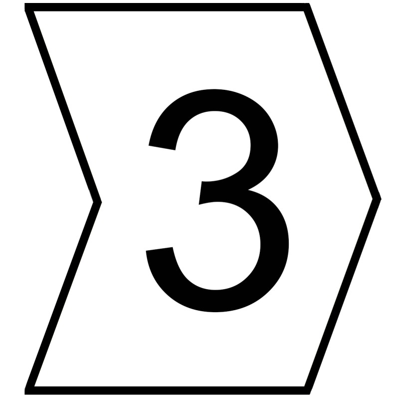 1 Bag of 250 - HellermannTyton Helagrip Slide On Cable Markers, Black on White, Pre-printed '3', 2 - 5mm Cable