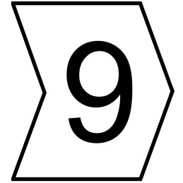 1 Bag of 250 - HellermannTyton Helagrip Slide On Cable Markers, Black on White, Pre-printed '9', 2 - 5mm Cable